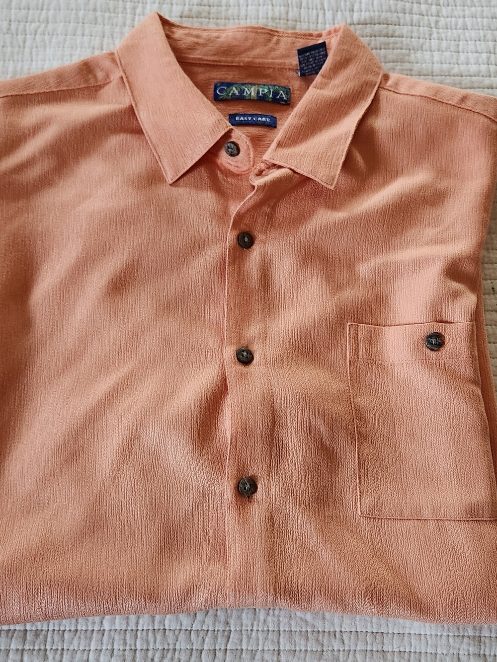 Campia Easy Care Men's Short-Sleeve Button-Up Shirt Men's Size XL